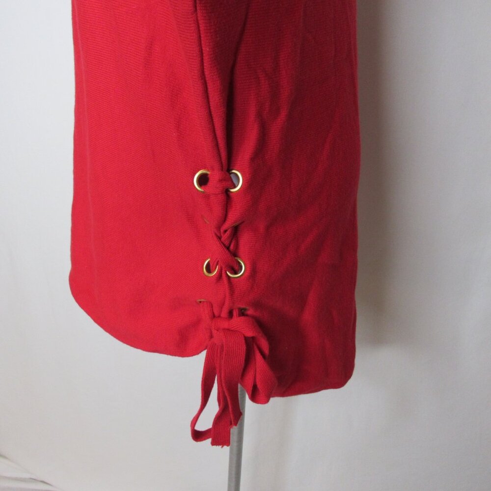 Michael Kors Red Tie Side Tunic Sweater Women's XL Xlarge - Picture 3 of 10